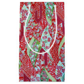 和紙日本の赤フローラ折り紙友禅抱き枕 スモールペーパーバッグ (正面)