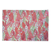 和紙日本の赤フローラ折り紙友禅枕ケース 枕カバー (裏面)