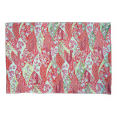 和紙日本の赤フローラ折り紙友禅枕ケース 枕カバー (正面)