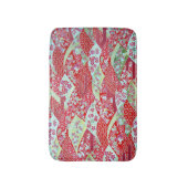 和紙日本の赤フローラ折り紙友禅風呂 バスマット (正面縦)