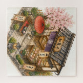 和菓子ショップの水彩画 ジグソーパズル (横)