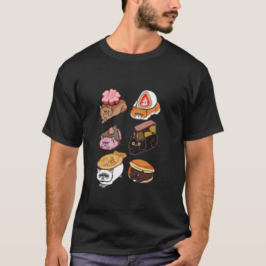 和菓子ペルシャ猫 Tシャツ (正面)