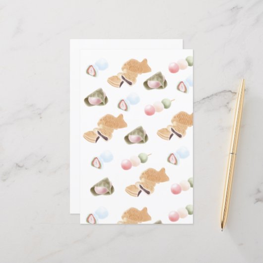 和菓子日本の柄紙シート (正面/裏面インサイチュ)