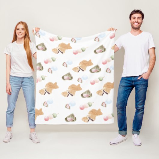 和菓子日本の柄 フリースブランケット (インサイチュ)