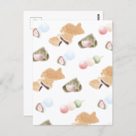 和菓子日本の柄 ポストカード