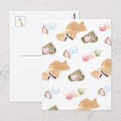 和菓子日本の柄 ポストカード (正面/裏面)