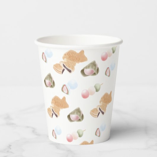 和菓子日本の柄 紙コップ (裏面)