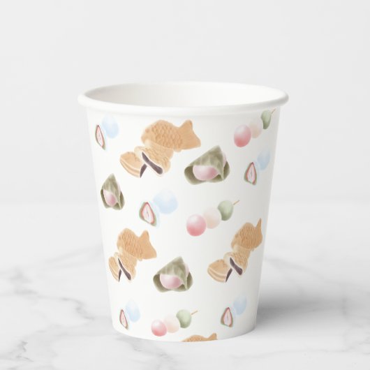 和菓子日本の柄 紙コップ (正面)