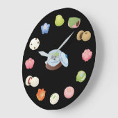 和菓日本の子 ラージ壁時計 (傾斜)