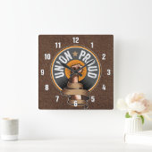 和誇りを持った スクエア壁時計 (ホーム)