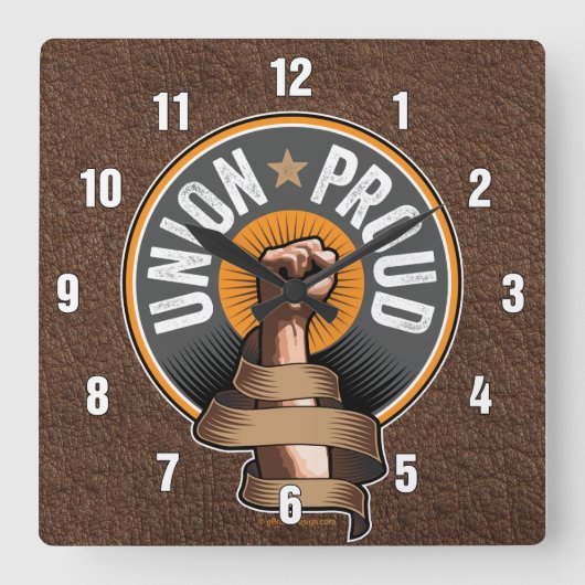 和誇りを持った スクエア壁時計 (正面)