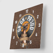 和誇りを持った スクエア壁時計 (傾斜)