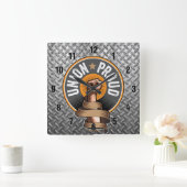 和誇りを持った スクエア壁時計 (ホーム)