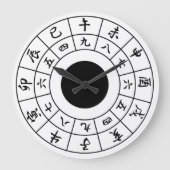 和銅渓日本の時計ホワイト顔黒漢字 ラージ壁時計 (正面)
