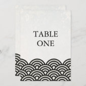 和風せいがいかスタイルの波模様大型テーブルナンバー 招待状 (正面/裏面)