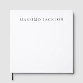 和風な名前の書道風 シンプル モノクロ ゲストブック (正面)