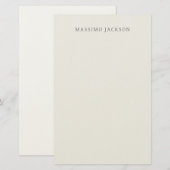 和風の名前の書道シンプルなパステルカラー 便箋 (正面/裏面)
