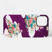 和風の花のデザイン iPhoneケース (裏面横)