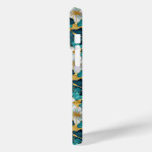 和風の花柄 ティール+ゴールド Case-Mate iPhoneケース (裏面 / 左)