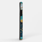 和風の花柄 ティール＋ゴールド Case-Mate iPhoneケース (裏面/右)