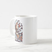 和風の虎のタトゥーデザイン コーヒーマグカップ (正面左)