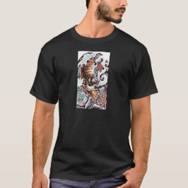 和風の虎のタトゥーデザイン Tシャツ