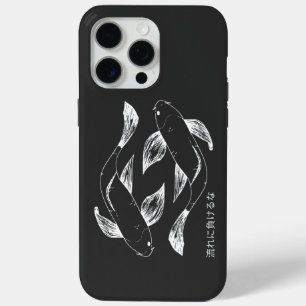和風の鯉のシンプルな黒と白 iPhone 15 PRO MAXケース