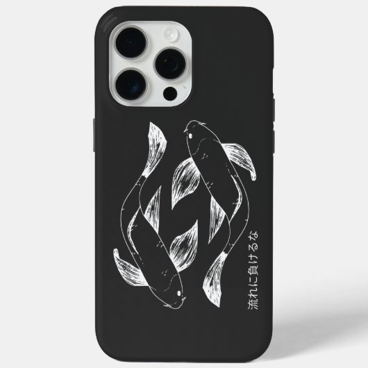 和風の鯉のシンプルな黒と白 Case-Mate iPhoneケース (裏面)