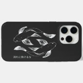 和風の鯉のシンプルな黒と白 Case-Mate iPhoneケース (裏面 (横))