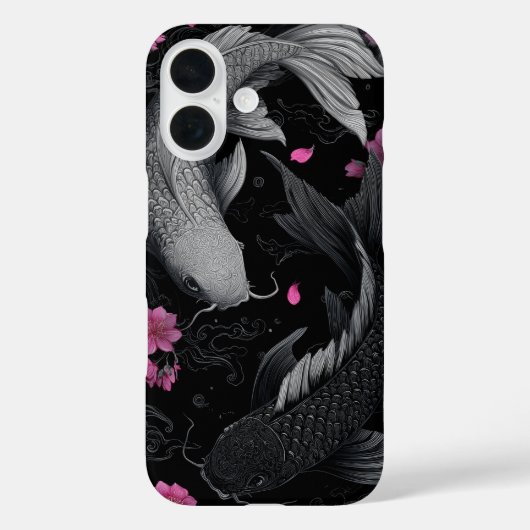 和風の鯉の暗色デザイン Case-Mate iPhoneケース (裏面)