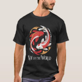 和風の鯉の魚のダジャレ 楽しい Tシャツ (正面)