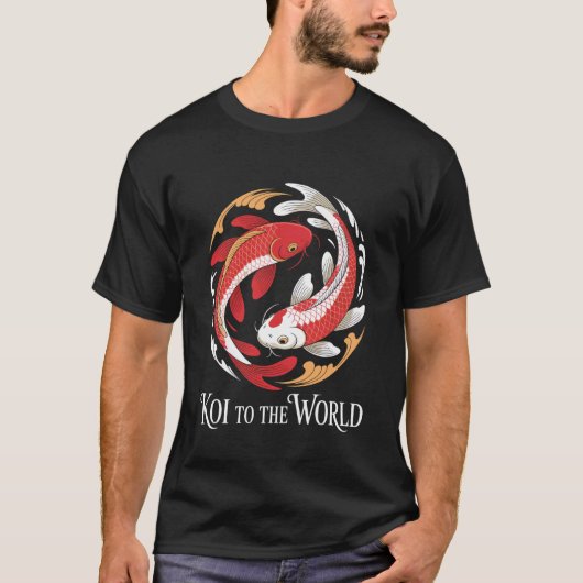 和風の鯉の魚のダジャレ 楽しい Tシャツ (正面)