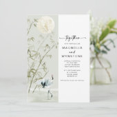 和風の鶴のモダンな結婚式 招待状 (スタンド正面)