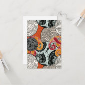 和風を感じる抽象的なスパイラルパターン カード (正面/裏面インサイチュ)