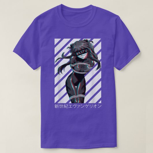 和風アニメガールアニメ美的グリッチ日本の Tシャツ (デザイン正面)