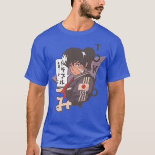 和風アニメ日本アニメ日本のマンガチビ(小さくかわいく書いた感じ)かわいい Tシャツ