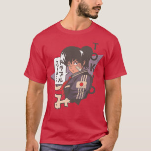 和風アニメ日本アニメ日本のマンガチビ(小さくかわいく書いた感じ)かわいい Tシャツ