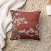和風アート 白い桜 クッション (ブランケット)