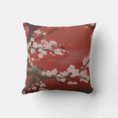 和風アート 白い桜 クッション (裏面)