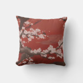 和風アート 白い桜 クッション (正面)