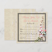 和風ガーデンでのウェディングまたはシャワー - お茶の空白 招待状 (正面/裏面)