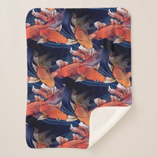 和風コイ魚 シェルパブランケット (正面)