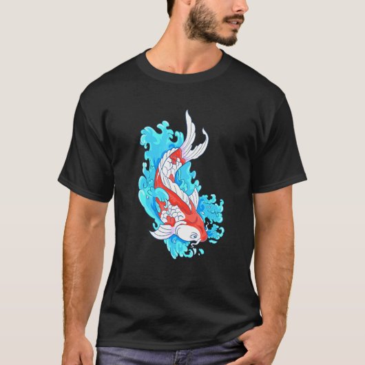 和風コイ鯉の魚 Tシャツ (正面)