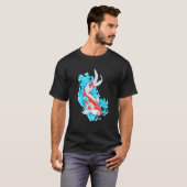 和風コイ鯉の魚 Tシャツ (正面フル)