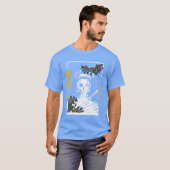 和風サムライ 花の戦士 女性 レトロ Tシャツ (正面フル)