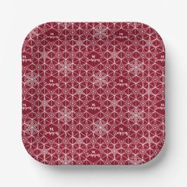 和風スノーフレークウェディング ペーパープレート