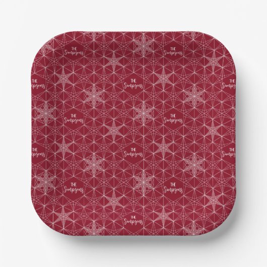 和風スノーフレークウェディング ペーパープレート (正面)