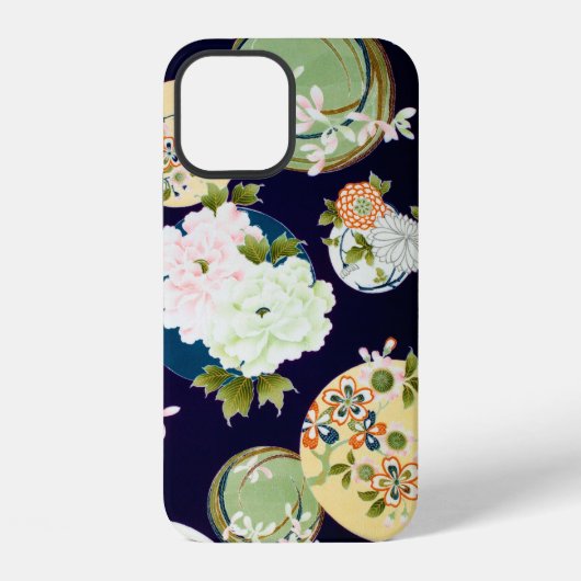 和風デザインの花 iPhoneケース (裏面)
