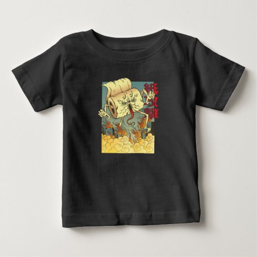 和風トイレットペーパーモンスター ベビーTシャツ (正面)