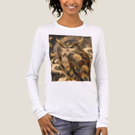 和風フクロウアート | 伝統的なフクロウの守護神デザイン トライブレンドTシャツ